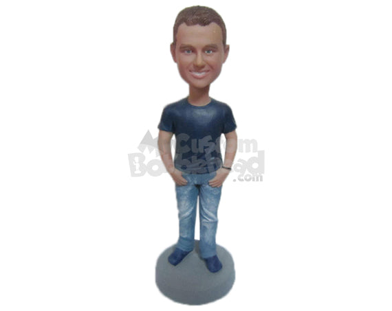 Custom Bobblehead Handsome Muscular Male In Latest Casual Outfit With Hands In Pocket - Leisure & Casual Casual Males Personalized Bobblehead & Cake Topper Custom Bobblehead Handsome Muscular Male In Latest Casual Outfit With Hands In Pocket - Leisure & Casual Casual Males Personalized Bobblehead & Cake Topper